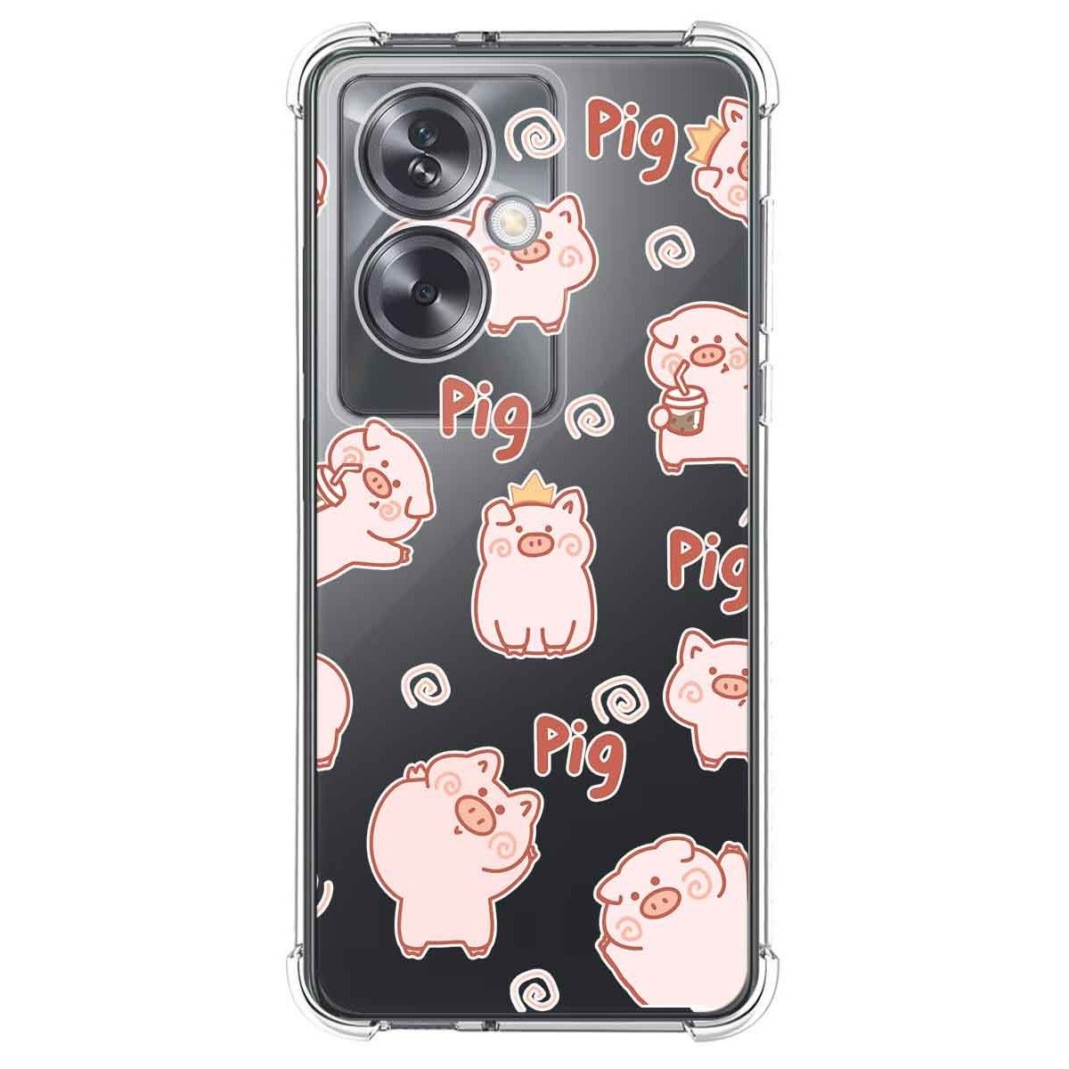 Funda Silicona Antigolpes para Oppo A79 5G diseño Cerdos Dibujos