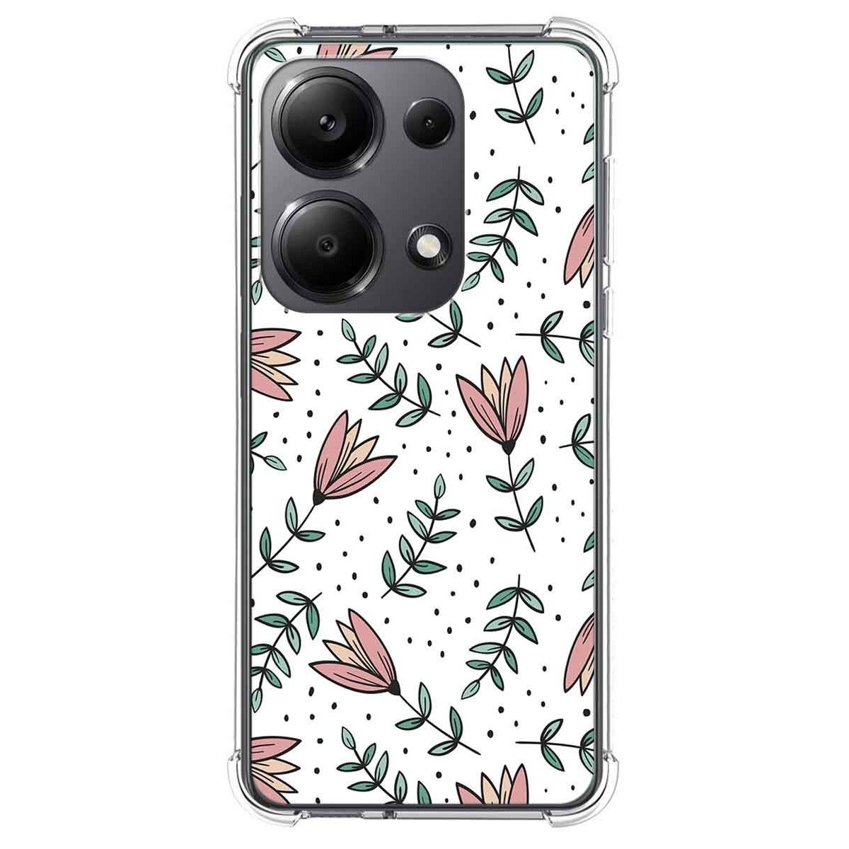 Funda Silicona Antigolpes para Xiaomi Redmi Note 13 Pro 4G diseño Flores 01 Dibujos