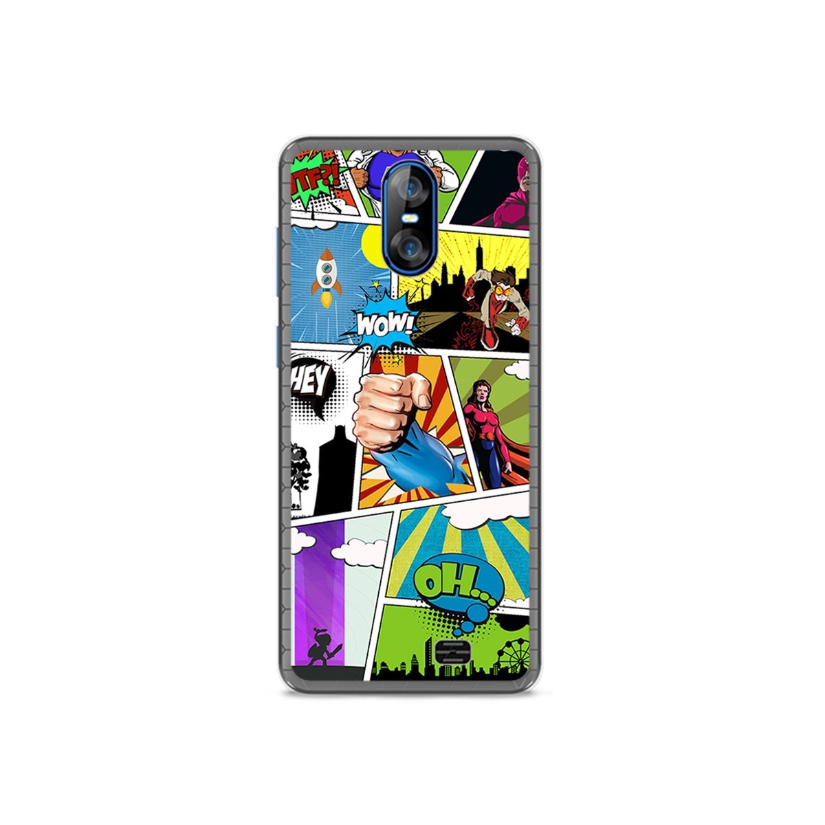 Funda Gel Tpu para Homtom S12 Diseño Comic Dibujos
