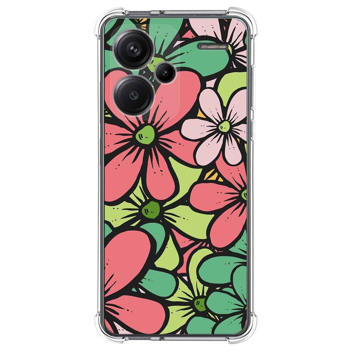 Funda Silicona Antigolpes para Xiaomi Redmi Note 13 Pro+ Plus 5G diseño Flores 02 Dibujos