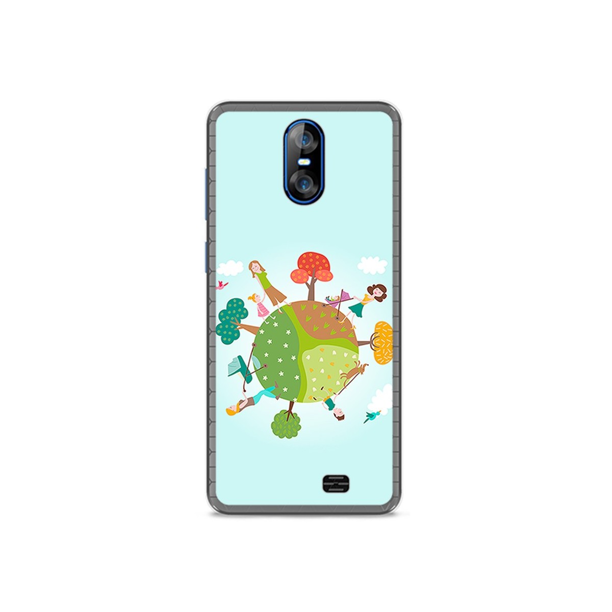 Funda Gel Tpu para Homtom S12 Diseño Familia Dibujos