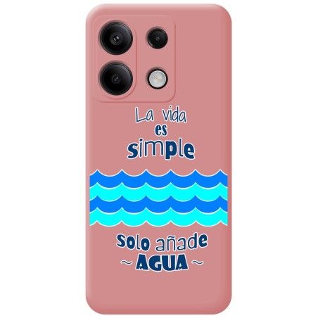 Funda Silicona Líquida Rosa para Xiaomi Redmi Note 13 5G diseño Agua Dibujos