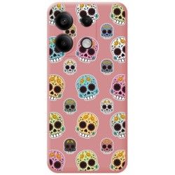 Funda Silicona Líquida Rosa para Xiaomi Redmi Note 13 5G diseño Catrina Dibujos