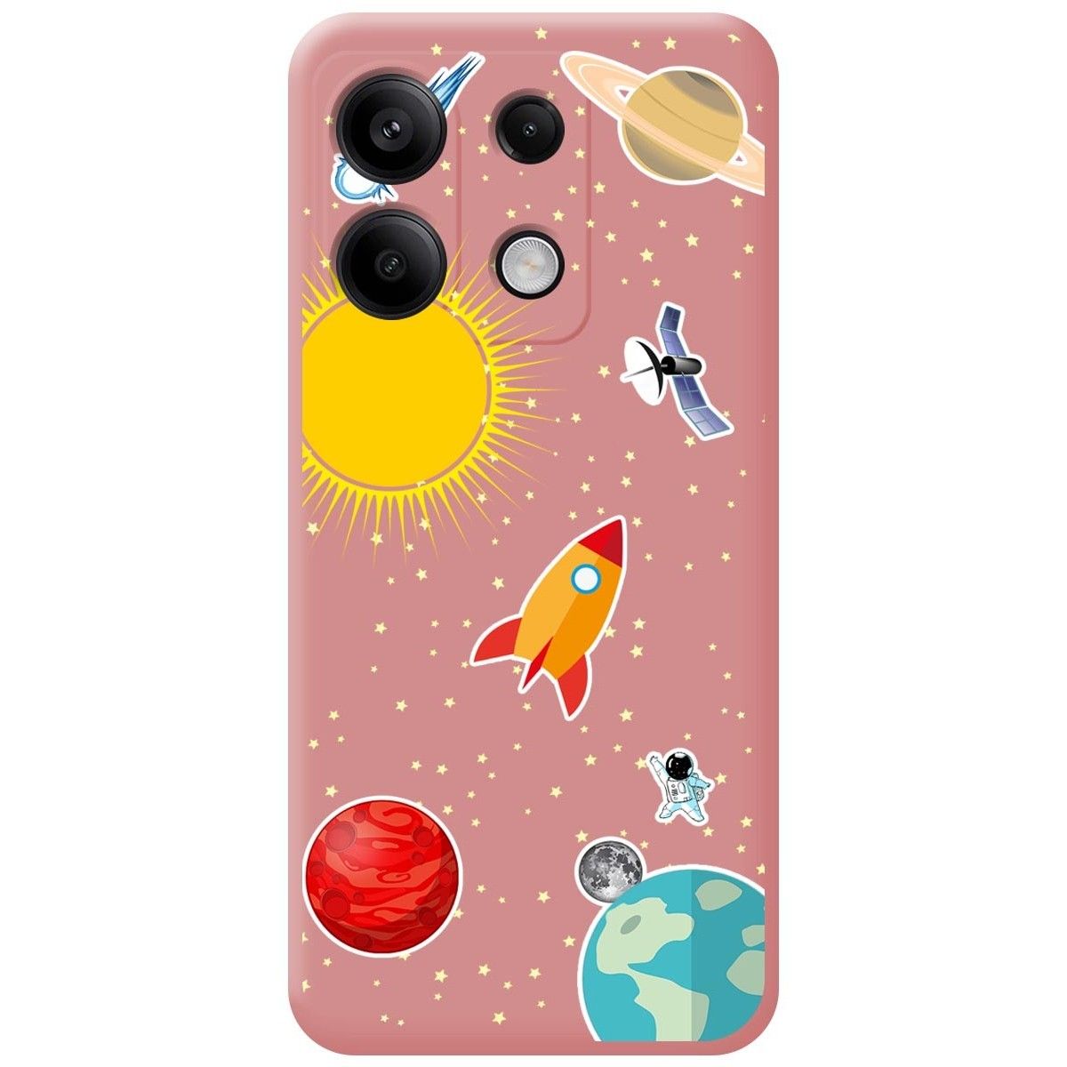 Funda Silicona Líquida Rosa para Xiaomi Redmi Note 13 5G diseño Espacio Dibujos