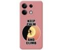 Funda Silicona Líquida Rosa para Xiaomi Redmi Note 13 5G diseño Hombre Escalada Dibujos