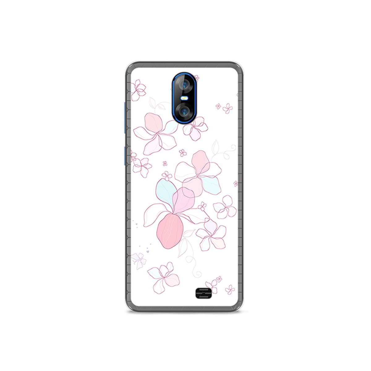 Funda Gel Tpu para Homtom S12 Diseño Flores Minimal Dibujos