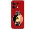 Funda Silicona Líquida Roja para Xiaomi Redmi Note 13 5G diseño Mujer Escalada Dibujos