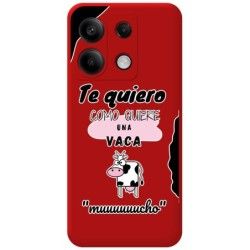 Funda Silicona Líquida Roja para Xiaomi Redmi Note 13 5G diseño Vaca Dibujos