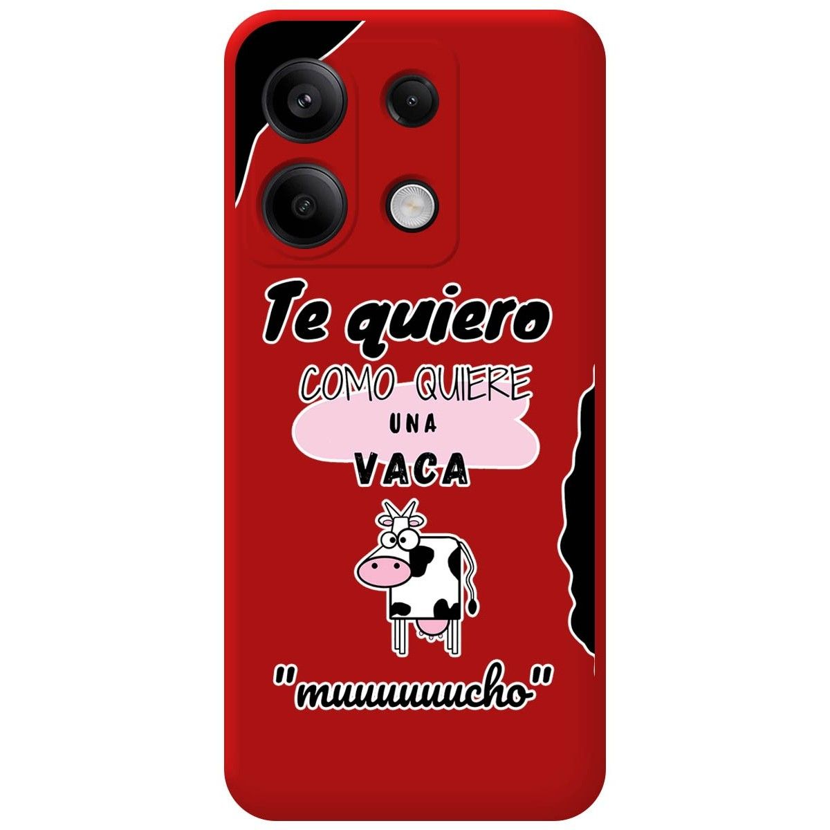 Funda Silicona Líquida Roja para Xiaomi Redmi Note 13 5G diseño Vaca Dibujos