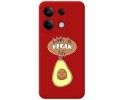 Funda Silicona Líquida Roja para Xiaomi Redmi Note 13 5G diseño Vegan Life Dibujos