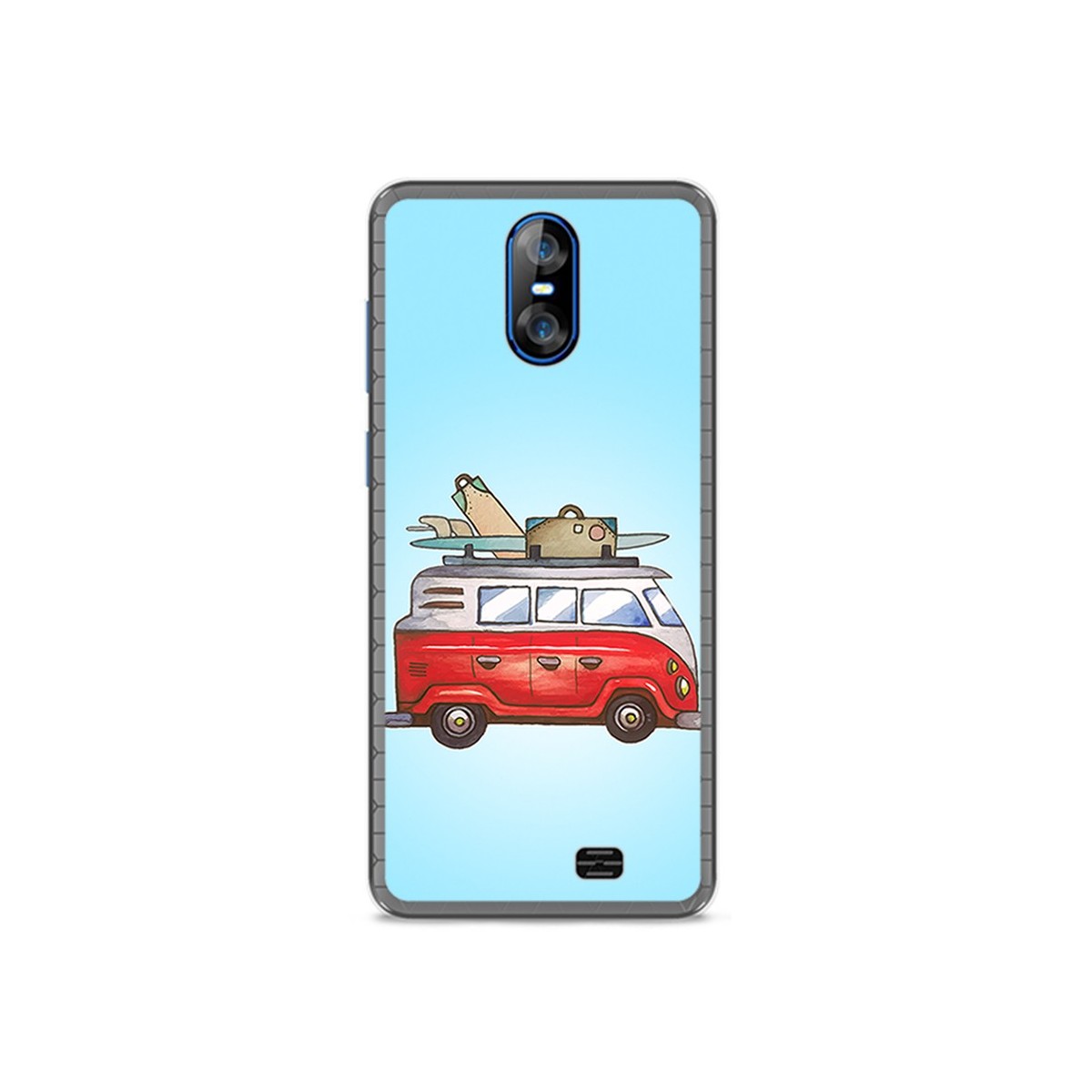 Funda Gel Tpu para Homtom S12 Diseño Furgoneta Dibujos