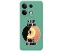 Funda Silicona Líquida Verde para Xiaomi Redmi Note 13 5G diseño Hombre Escalada Dibujos