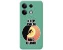 Funda Silicona Líquida Verde para Xiaomi Redmi Note 13 5G diseño Mujer Escalada Dibujos