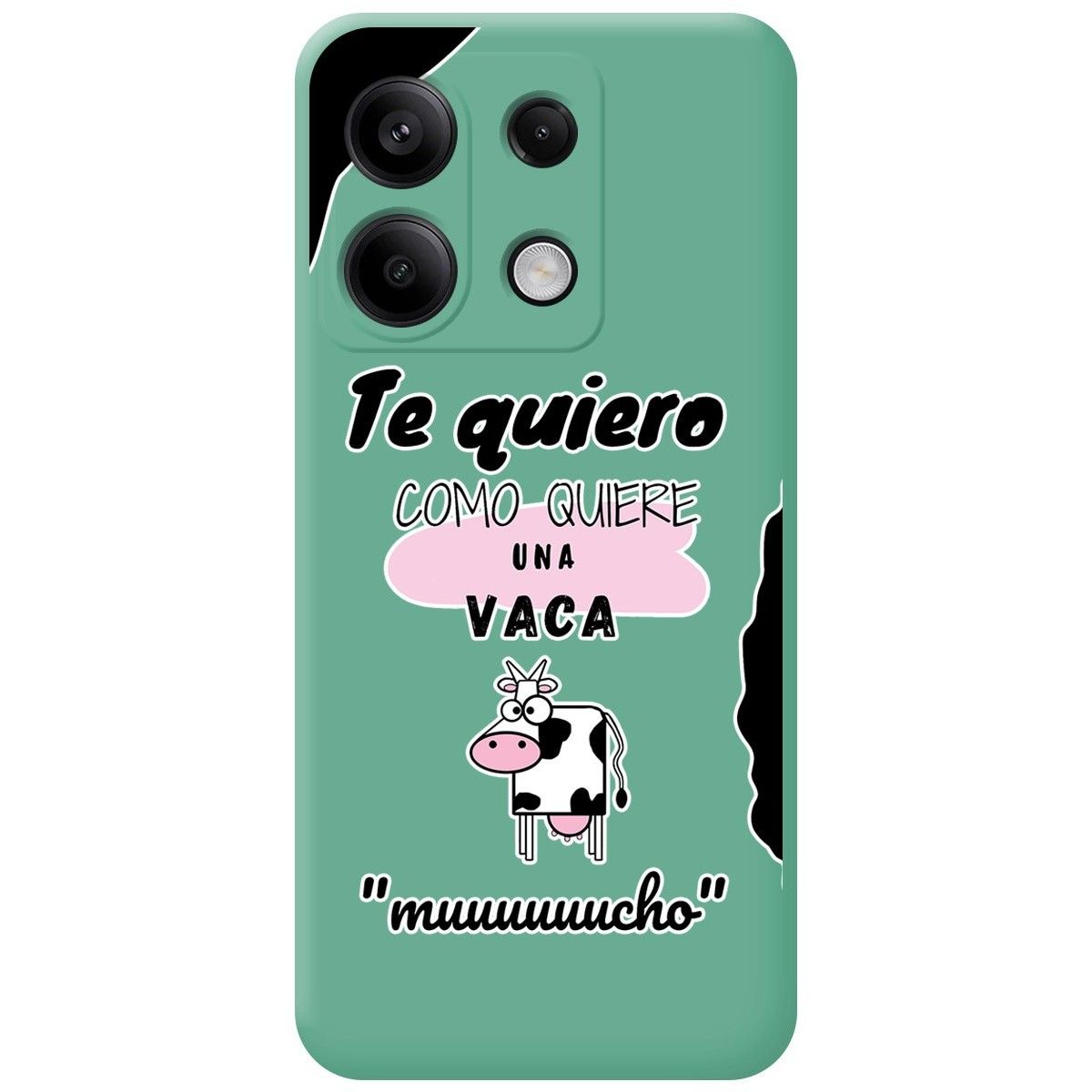 Funda Silicona Líquida Verde para Xiaomi Redmi Note 13 5G diseño Vaca Dibujos