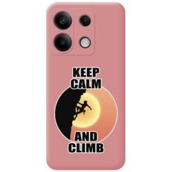 Funda Silicona Líquida Rosa para Xiaomi Redmi Note 13 Pro 5G diseño Mujer Escalada Dibujos