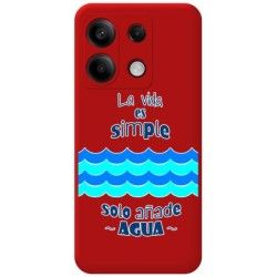 Funda Silicona Líquida Roja para Xiaomi Redmi Note 13 Pro 5G diseño Agua Dibujos