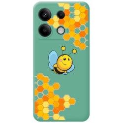 Funda Silicona Líquida Verde para Xiaomi Redmi Note 13 Pro 5G diseño Abeja Dibujos