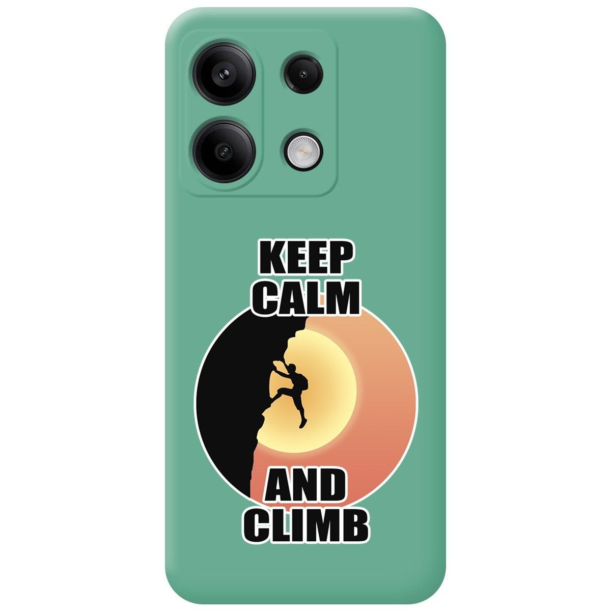 Funda Silicona Líquida Verde para Xiaomi Poco X6 5G diseño Hombre Escalada Dibujos