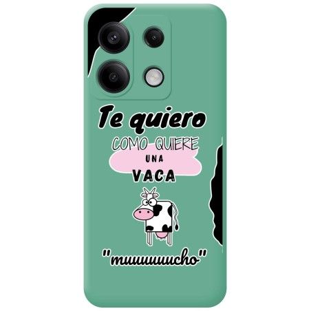 Funda Silicona Líquida Verde para Xiaomi Poco X6 5G diseño Vaca Dibujos