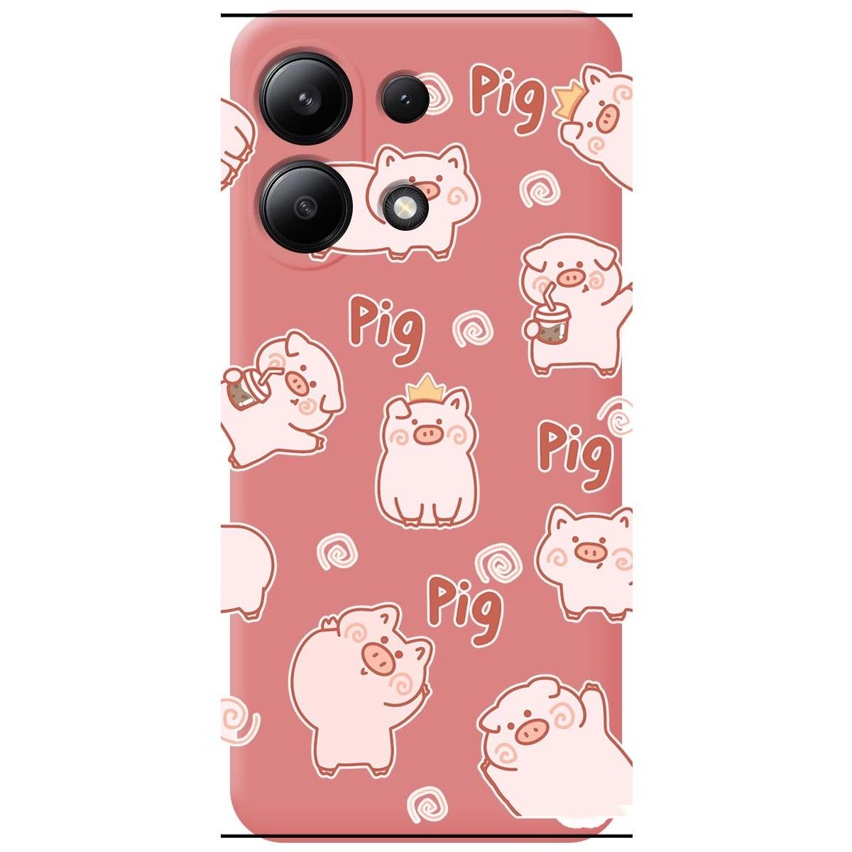 Funda Silicona Líquida Rosa para Xiaomi Redmi Note 13 4G diseño Cerdos Dibujos