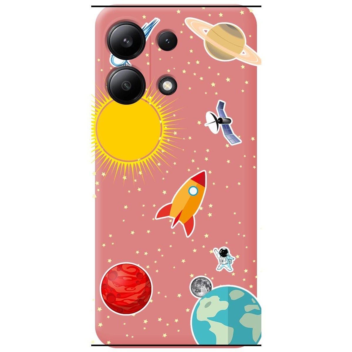 Funda Silicona Líquida Rosa para Xiaomi Redmi Note 13 4G diseño Espacio Dibujos