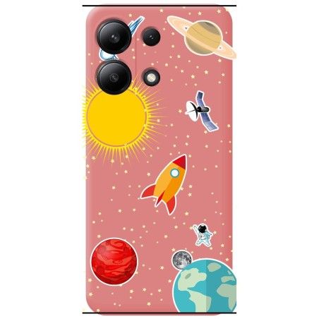Funda Silicona Líquida Rosa para Xiaomi Redmi Note 13 4G diseño Espacio Dibujos