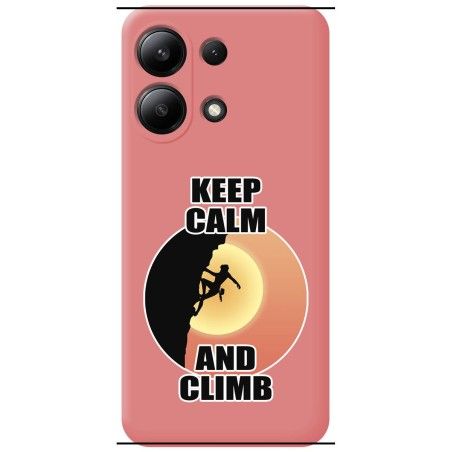 Funda Silicona Líquida Rosa para Xiaomi Redmi Note 13 4G diseño Mujer Escalada Dibujos