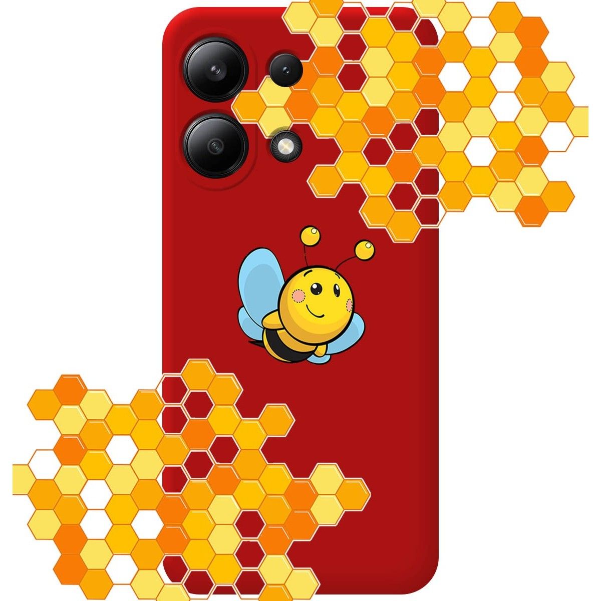 Funda Silicona Líquida Roja para Xiaomi Redmi Note 13 4G diseño Abeja Dibujos