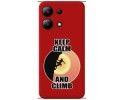 Funda Silicona Líquida Roja para Xiaomi Redmi Note 13 4G diseño Mujer Escalada Dibujos