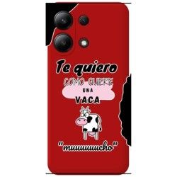 Funda Silicona Líquida Roja para Xiaomi Redmi Note 13 4G diseño Vaca Dibujos