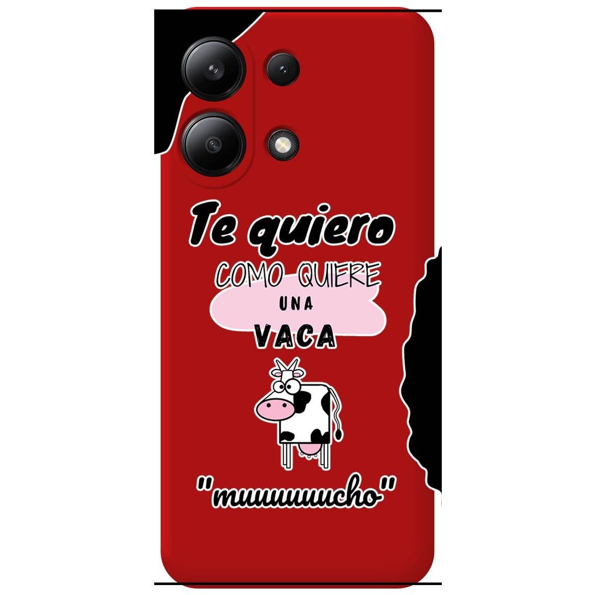 Funda Silicona Líquida Roja para Xiaomi Redmi Note 13 4G diseño Vaca Dibujos