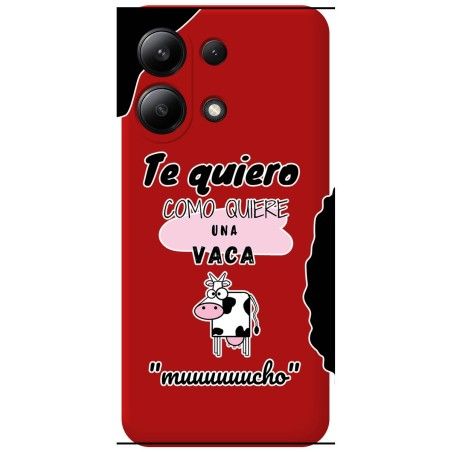 Funda Silicona Líquida Roja para Xiaomi Redmi Note 13 4G diseño Vaca Dibujos