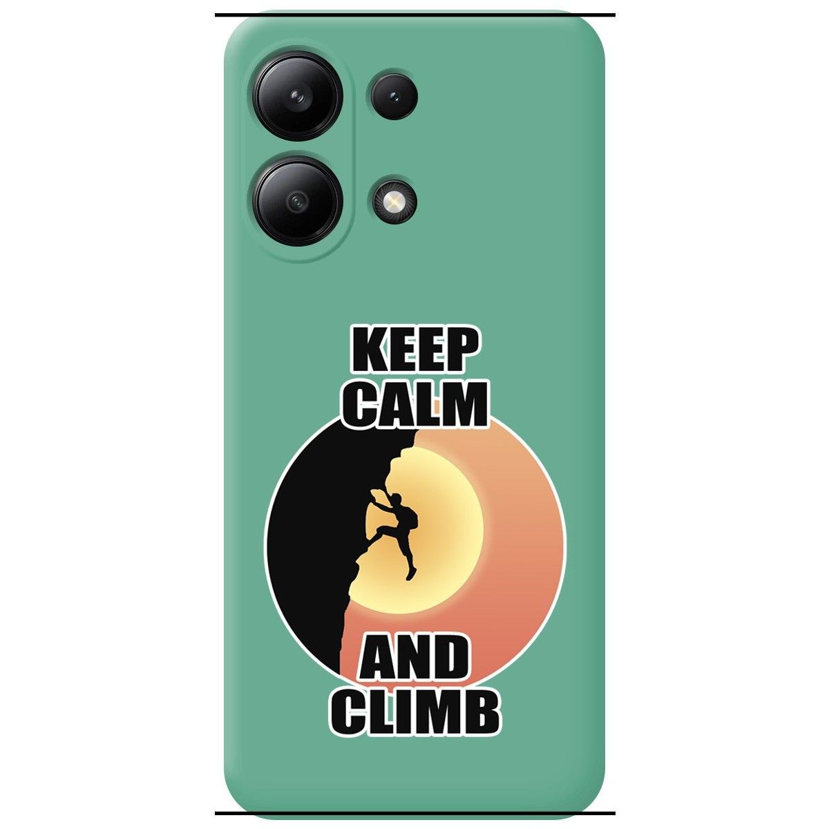 Funda Silicona Líquida Verde para Xiaomi Redmi Note 13 4G diseño Hombre Escalada Dibujos
