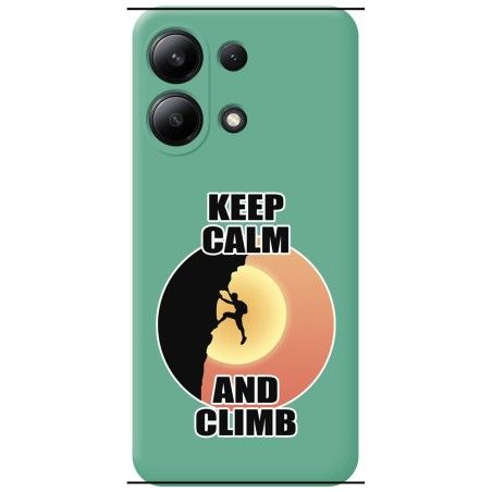 Funda Silicona Líquida Verde para Xiaomi Redmi Note 13 4G diseño Hombre Escalada Dibujos