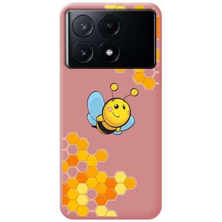 Funda Silicona Líquida Rosa para Xiaomi Poco X6 Pro 5G diseño Abeja Dibujos