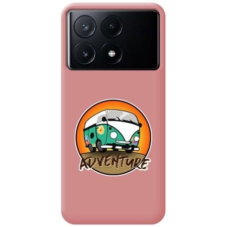 Funda Silicona Líquida Rosa para Xiaomi Poco X6 Pro 5G diseño Adventure Dibujos