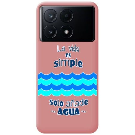 Funda Silicona Líquida Rosa para Xiaomi Poco X6 Pro 5G diseño Agua Dibujos