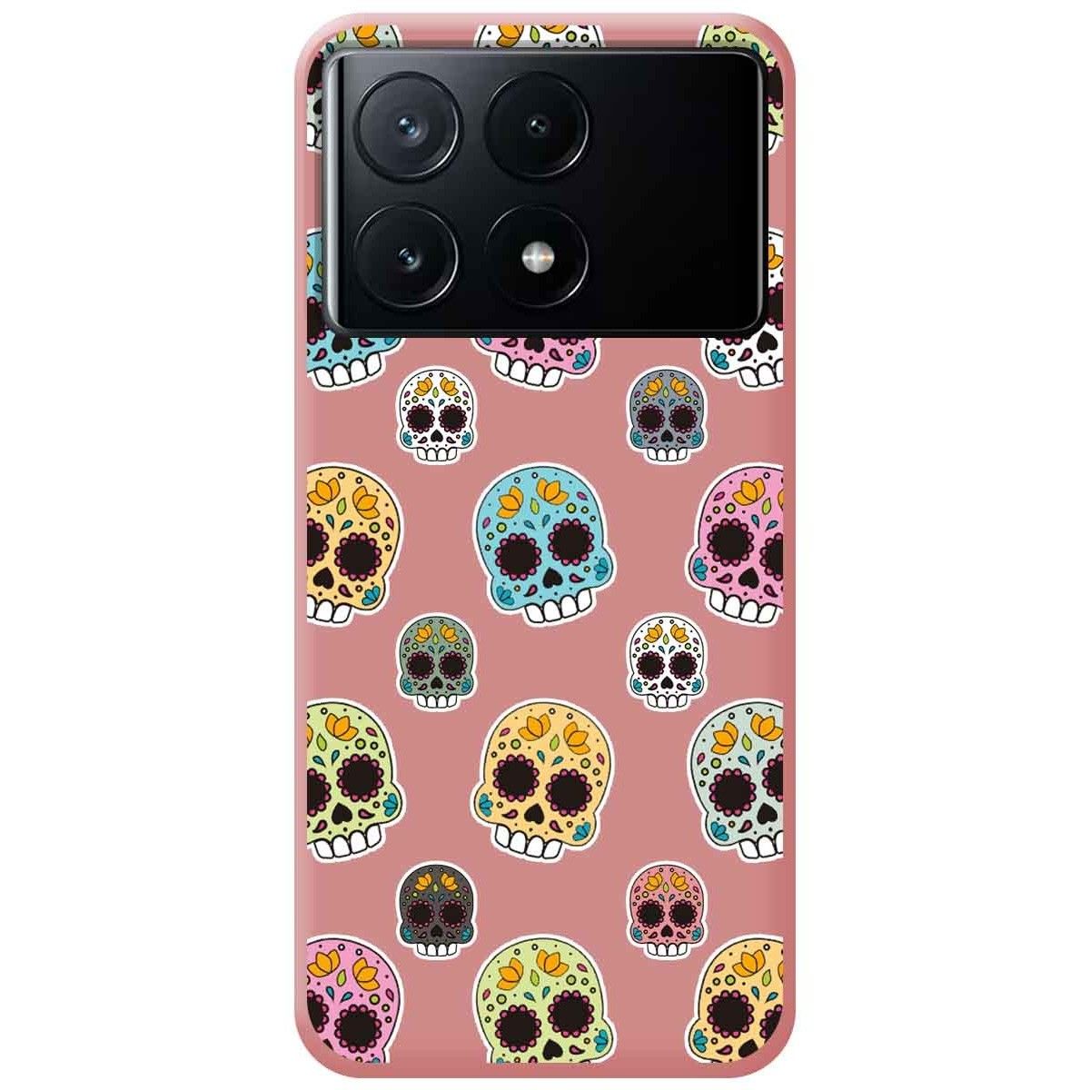 Funda Silicona Líquida Rosa para Xiaomi Poco X6 Pro 5G diseño Catrina Dibujos