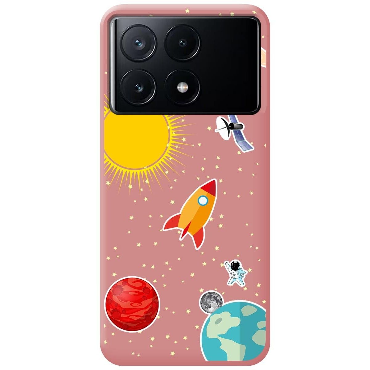 Funda Silicona Líquida Rosa para Xiaomi Poco X6 Pro 5G diseño Espacio Dibujos