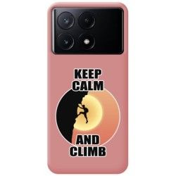 Funda Silicona Líquida Rosa para Xiaomi Poco X6 Pro 5G diseño Hombre Escalada Dibujos