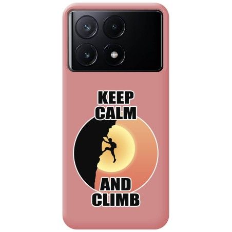 Funda Silicona Líquida Rosa para Xiaomi Poco X6 Pro 5G diseño Hombre Escalada Dibujos