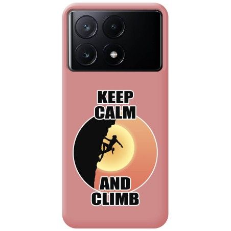 Funda Silicona Líquida Rosa para Xiaomi Poco X6 Pro 5G diseño Mujer Escalada Dibujos