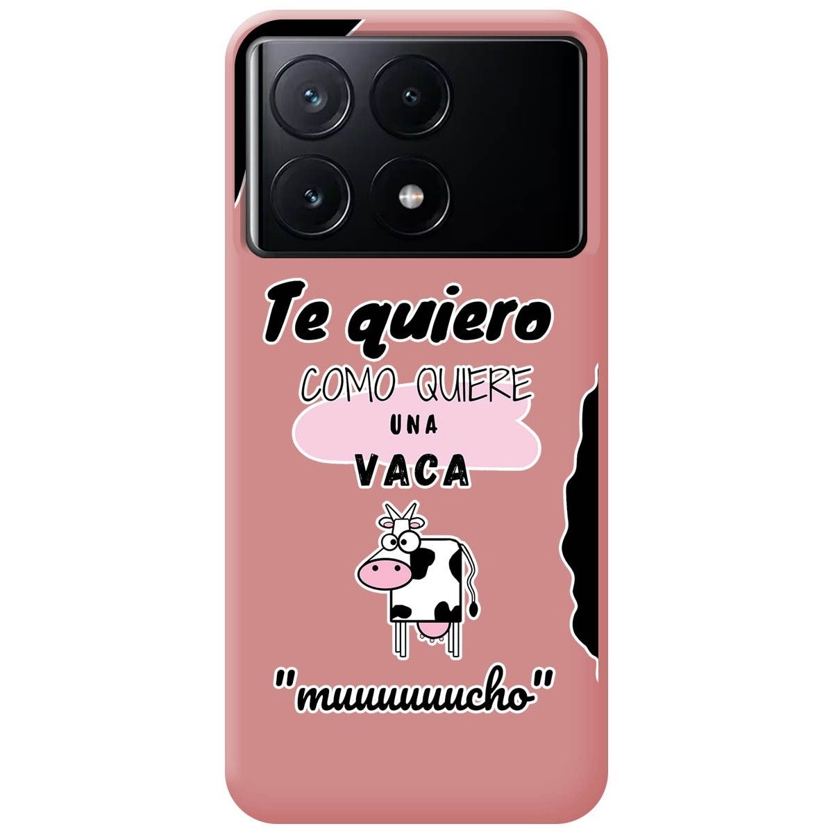Funda Silicona Líquida Rosa para Xiaomi Poco X6 Pro 5G diseño Vaca Dibujos