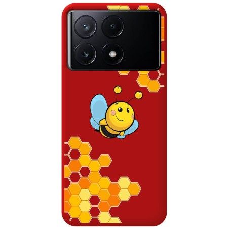 Funda Silicona Líquida Roja para Xiaomi Poco X6 Pro 5G diseño Abeja Dibujos