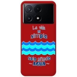 Funda Silicona Líquida Roja para Xiaomi Poco X6 Pro 5G diseño Agua Dibujos