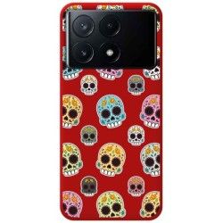 Funda Silicona Líquida Roja para Xiaomi Poco X6 Pro 5G diseño Catrina Dibujos