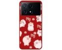 Funda Silicona Líquida Roja para Xiaomi Poco X6 Pro 5G diseño Cerdos Dibujos