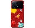 Funda Silicona Líquida Roja para Xiaomi Poco X6 Pro 5G diseño Espacio Dibujos