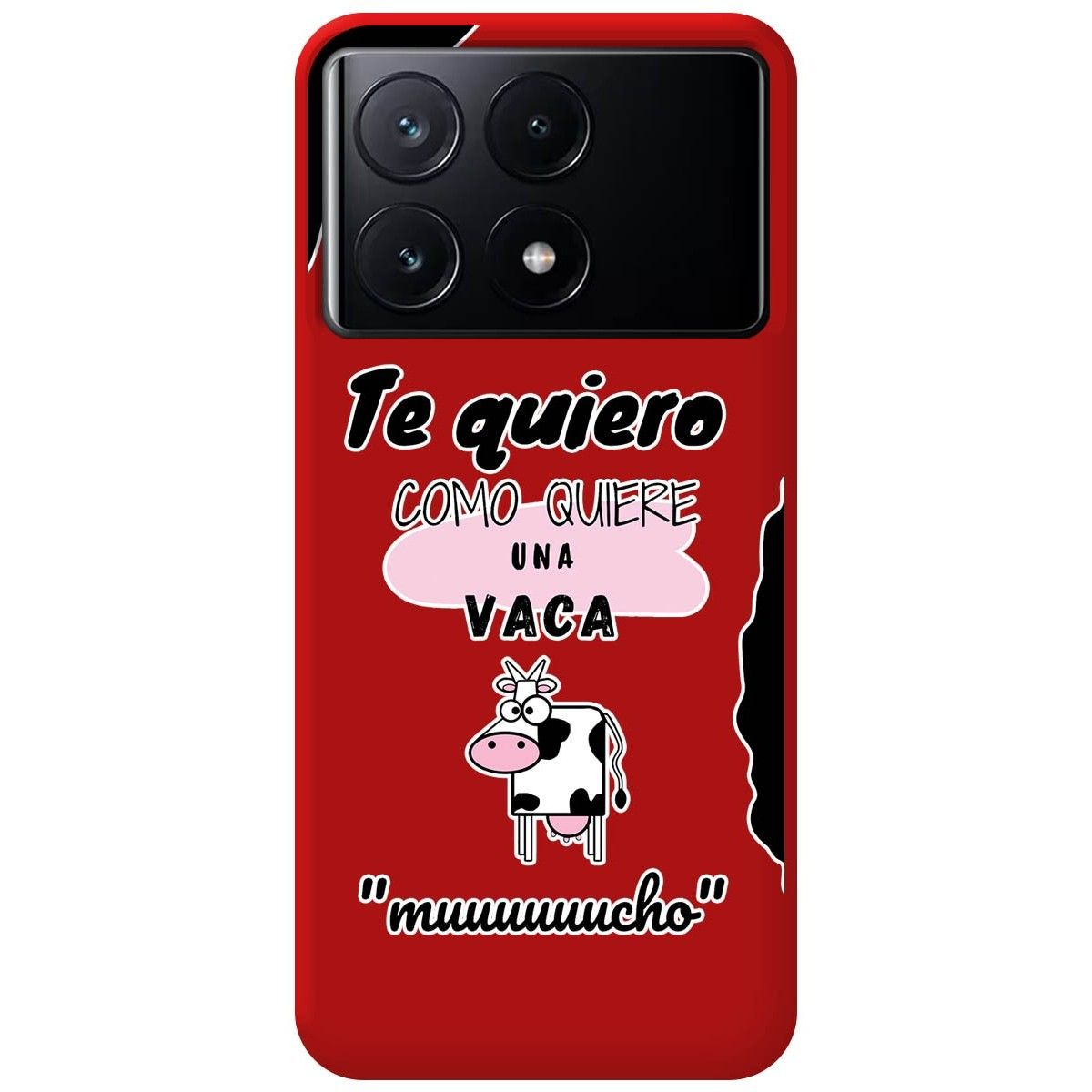 Funda Silicona Líquida Roja para Xiaomi Poco X6 Pro 5G diseño Vaca Dibujos