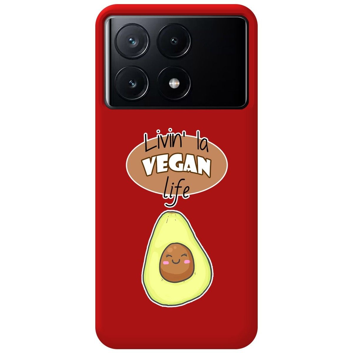Funda Silicona Líquida Roja para Xiaomi Poco X6 Pro 5G diseño Vegan Life Dibujos